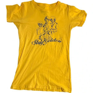 Golden Girls Stay Golden Cotton Graphic Tee Yellow & Blue Size M